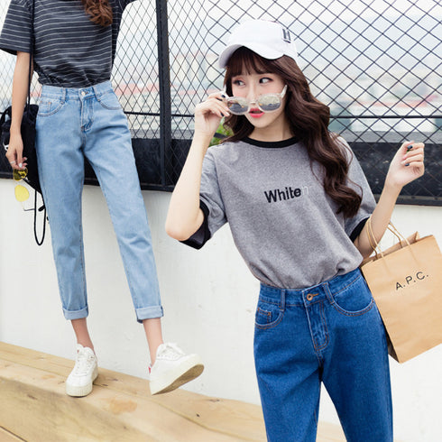 High waist slimming harem jeans women - ROUTINE FASHION